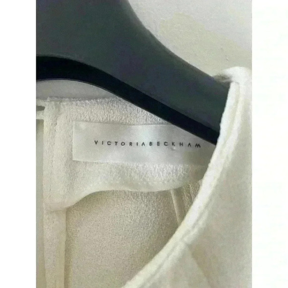 VICTORIA BECKHAM IVORY CREPE LONG VOLUMINOUS SLEEVE BLOUSE US SIZE 2 - Picture 3 of 8